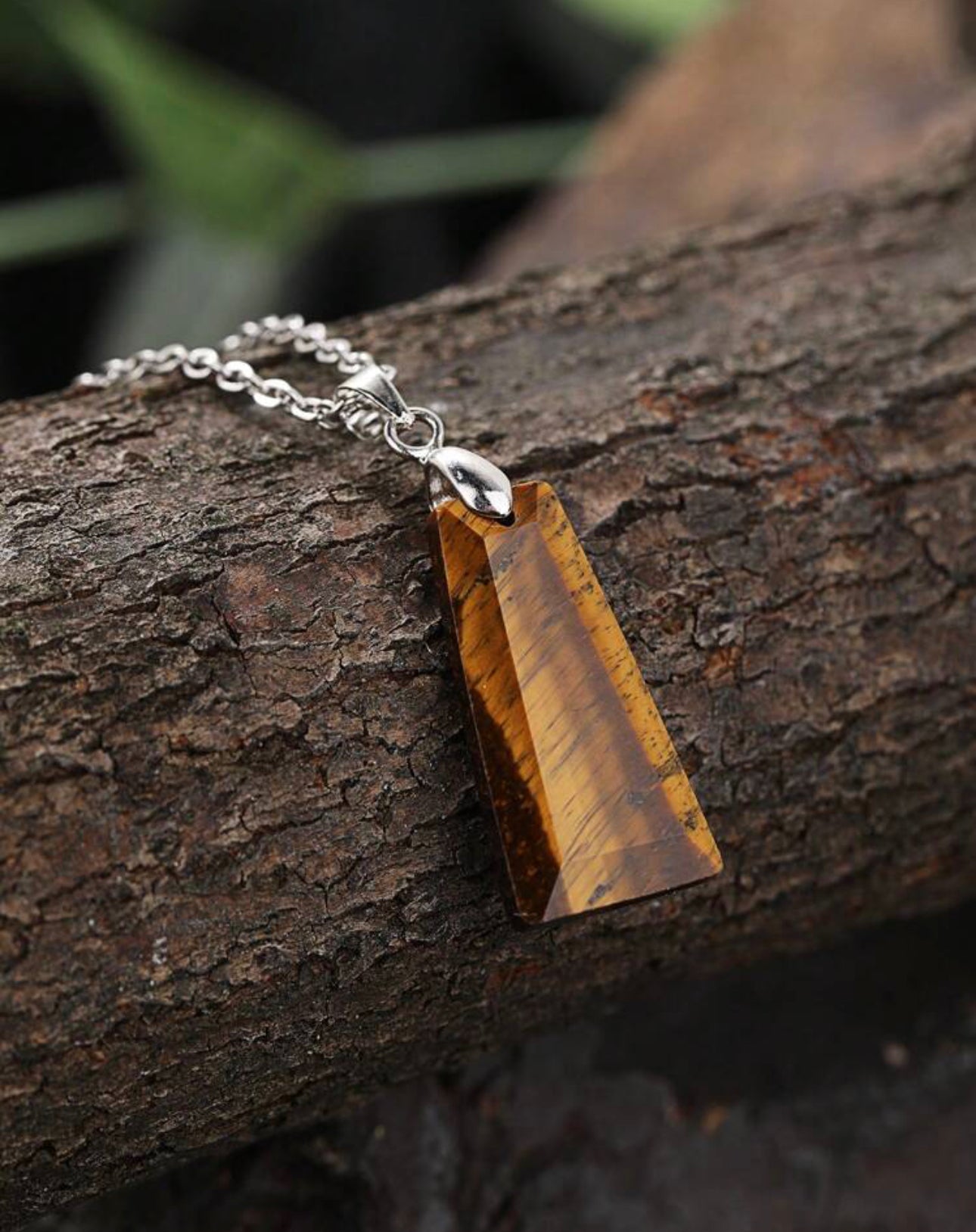 Tiger’s Eye Geometric Pendant