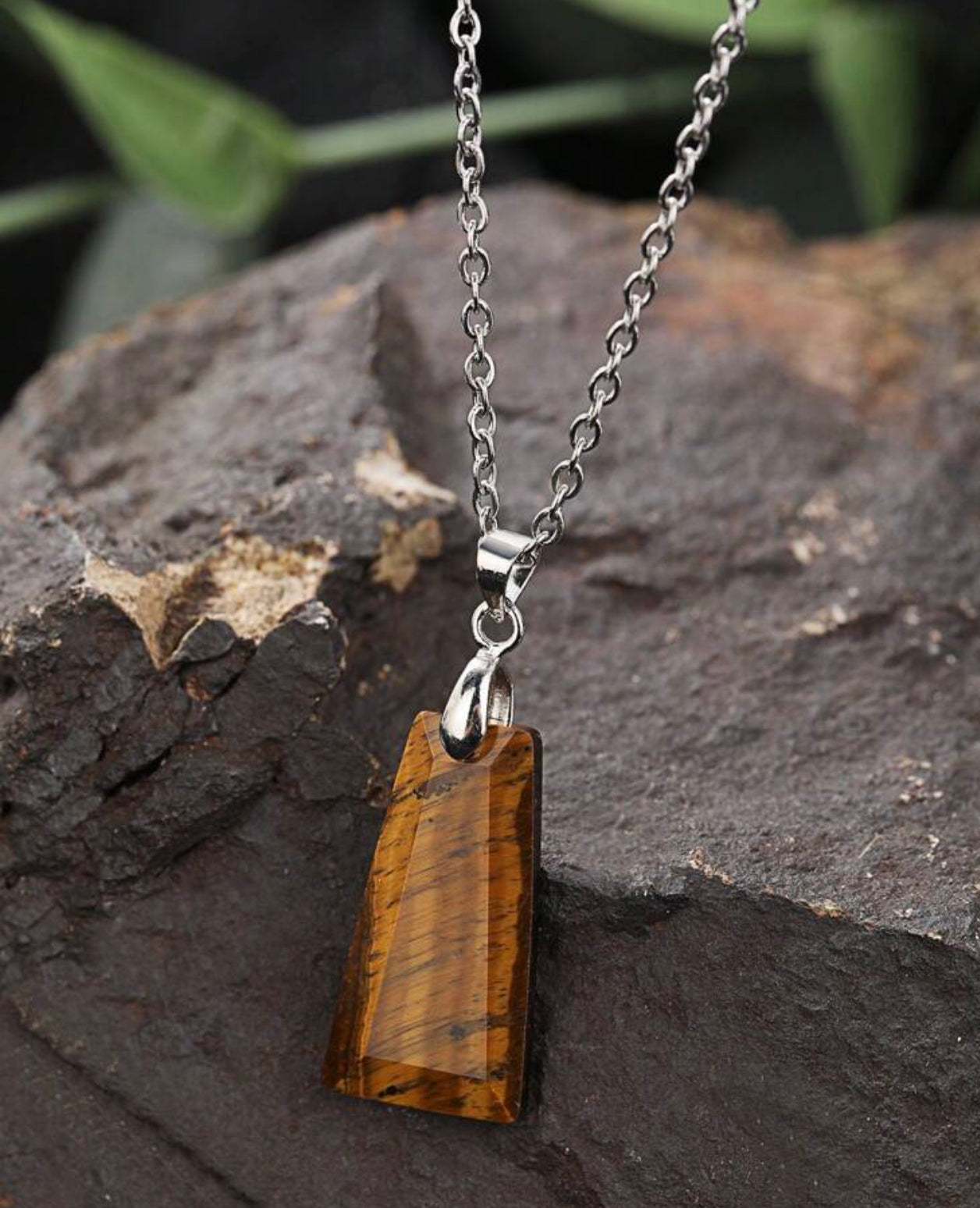 Tiger’s Eye Geometric Pendant