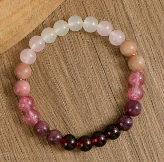 Love, LOVE ~Garnet, Strawberry Quartz, Rhodonite, Rose Quartz and Moonstone